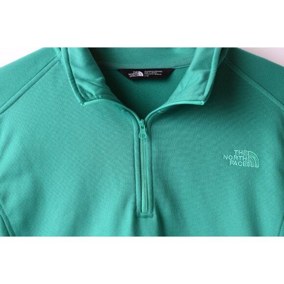 The North Face 1/4 Zip Womens L Teal Green Performance Tech Pullover Sweatshirt - Picture 4 of 11